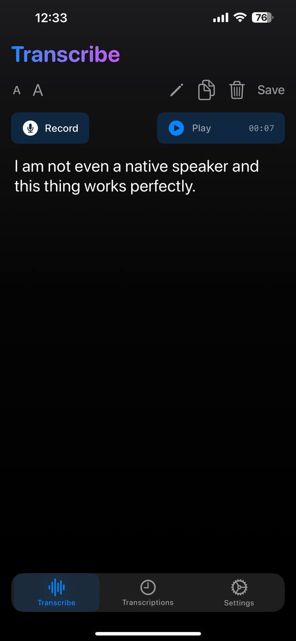 VoiceNote App Screenshot